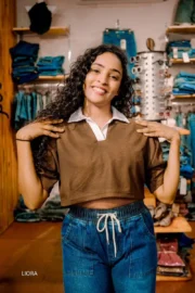 Premium Quality Collar Crop Top - Image 4
